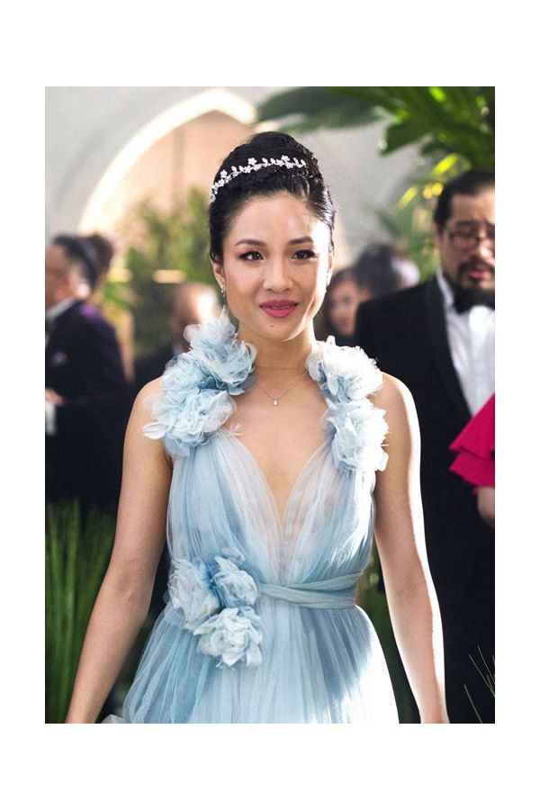 Orchid Reverie – Blue Tulle Floral-Embellished Floor-Length Prom Gown