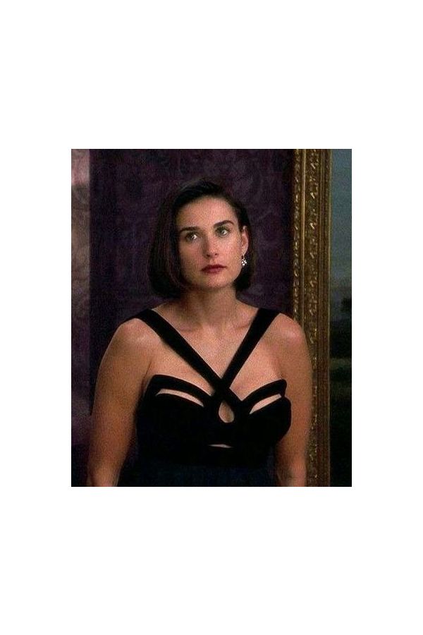 Demi Moore Inspired Black Cut-out Velvet Backless Dress in Movie Indecent Proposal