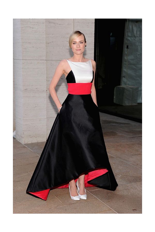Tricolor Overture – Metropolitan Opera–Inspired Colorblock High-Low A-Line Gown