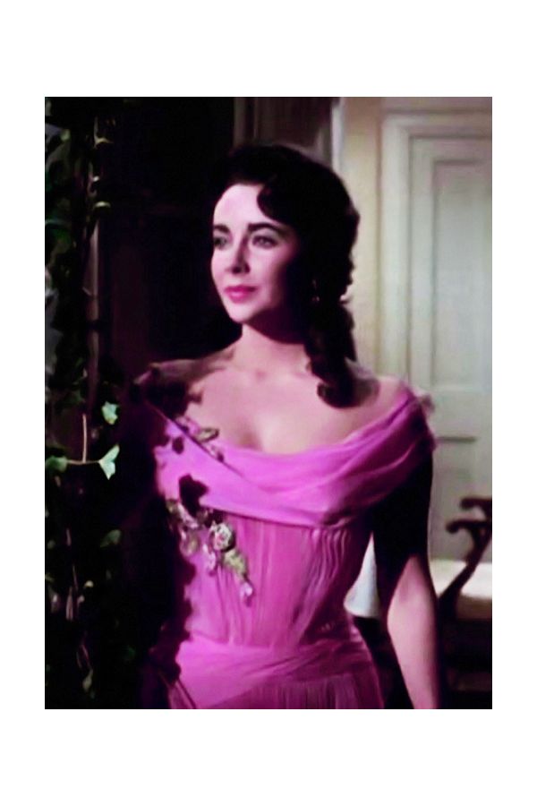 Elizabeth Taylor Inspired Pink Chiffon Dress in 1950s Movie Giant