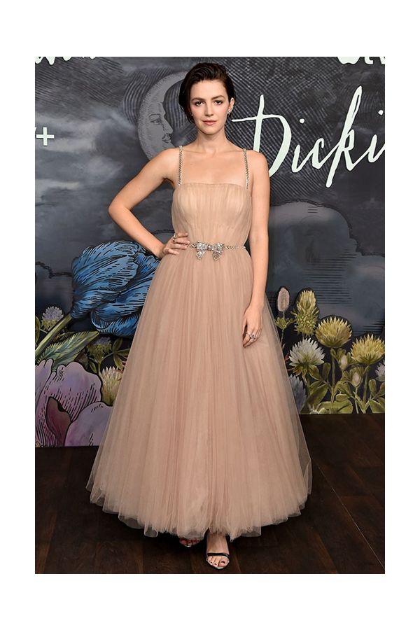 Ella Hunt Inspired Champagne Tulle Prom Party Dress Apple TV Season 3 Premiere