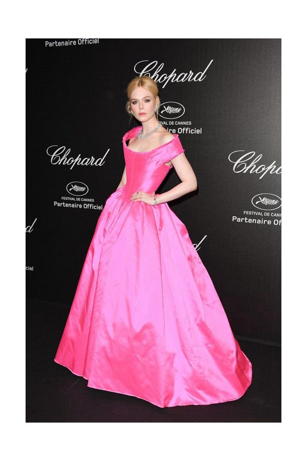 Elle Fanning Inspired Pink Ball Gown Formal Celebrity Dress Chopard Party Cannes 2019