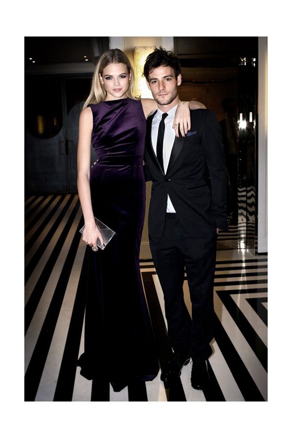 Gabriella Wilde Purple Velvet Formal Dress Costume Institute Benefit