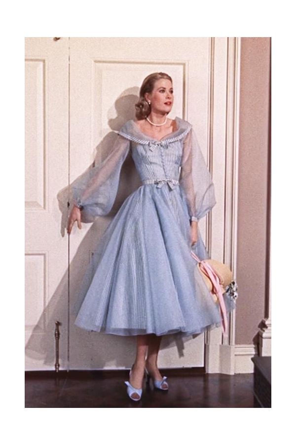 Grace Kelly Blue Organza Dress in 1950s Movie High Society