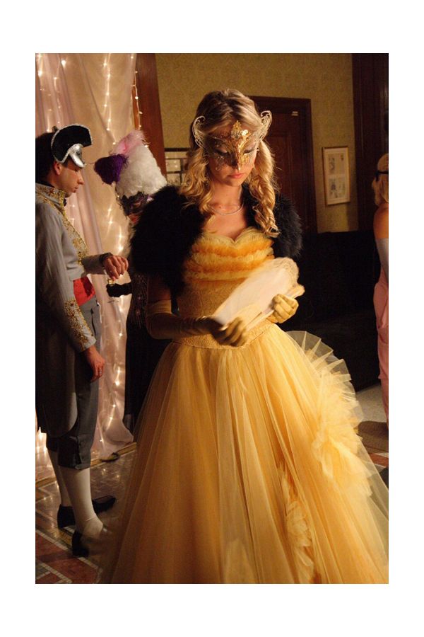 Jenny Humphrey Inspired Yellow Tulle Dress Masquerade Ball Gossip Girl