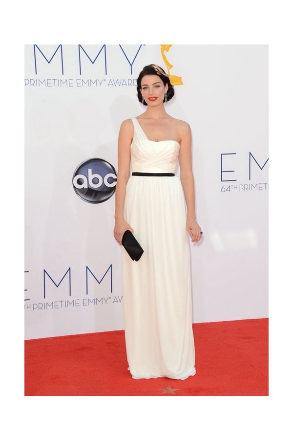 Ivory Grace – Jessica Paré One-Shoulder Chiffon Gown