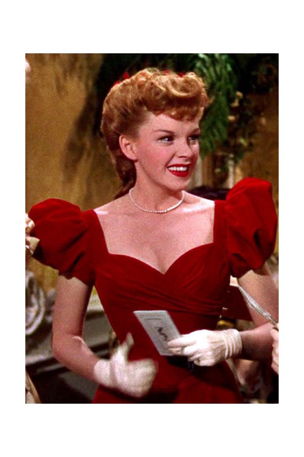 Heart of Midwinter – Judy Garland “Meet Me in St. Louis”–Inspired Scarlet Sweetheart A-Line Gown
