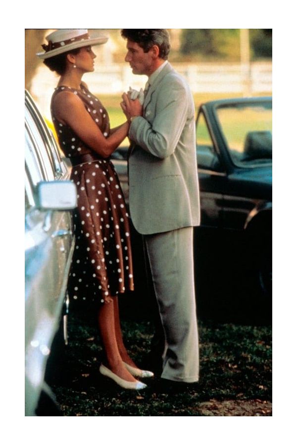 Julia Roberts Inspired Brown Polka Dot Dress in Movie "Pretty Woman"