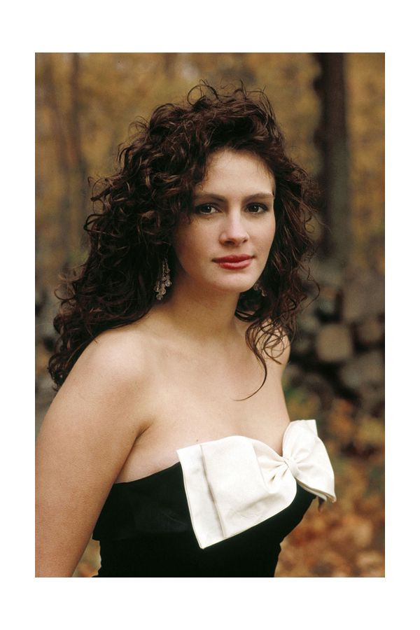 Julia Roberts Little Black Cocktail Party Dress with White Bow in Movie "Mystic Pizza"