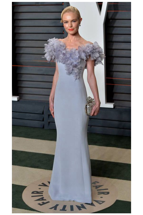 Kate Bosworth Lavender Off The Shoulder Celebrity Dress Oscars 2016