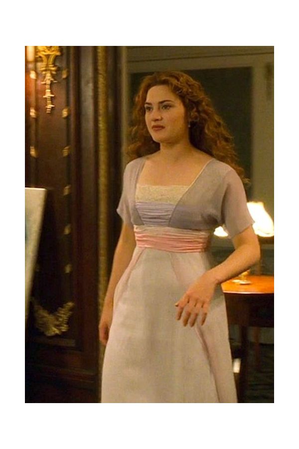 Kate Winslet Rose Titanic Sinking Scene Inspired Vintage Chiffon Empire Waist Evening Dress