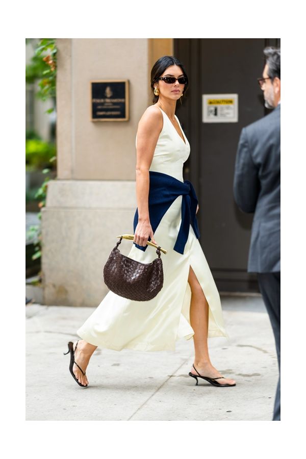 Kendall Jenner Inspired White Slip Dress with Side Slit