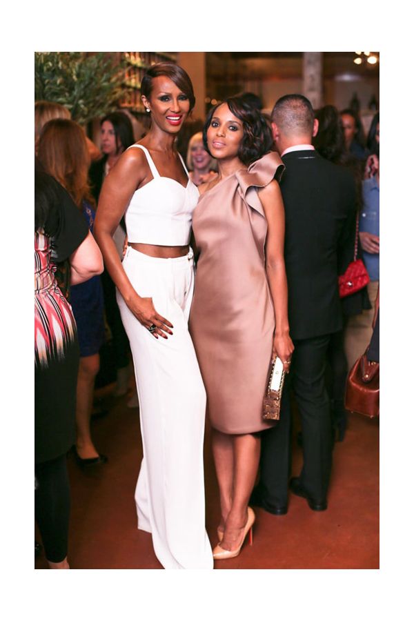 Blush Whisper – Kerry Washington One-Shoulder Mauve Satin Sheath Dress