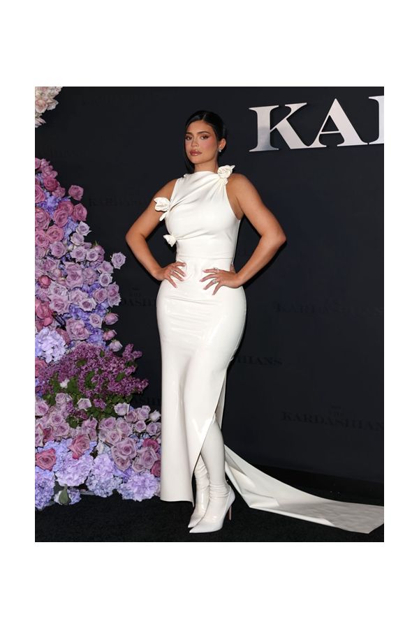 Kylie Jenner Inspired White Dress with Slit