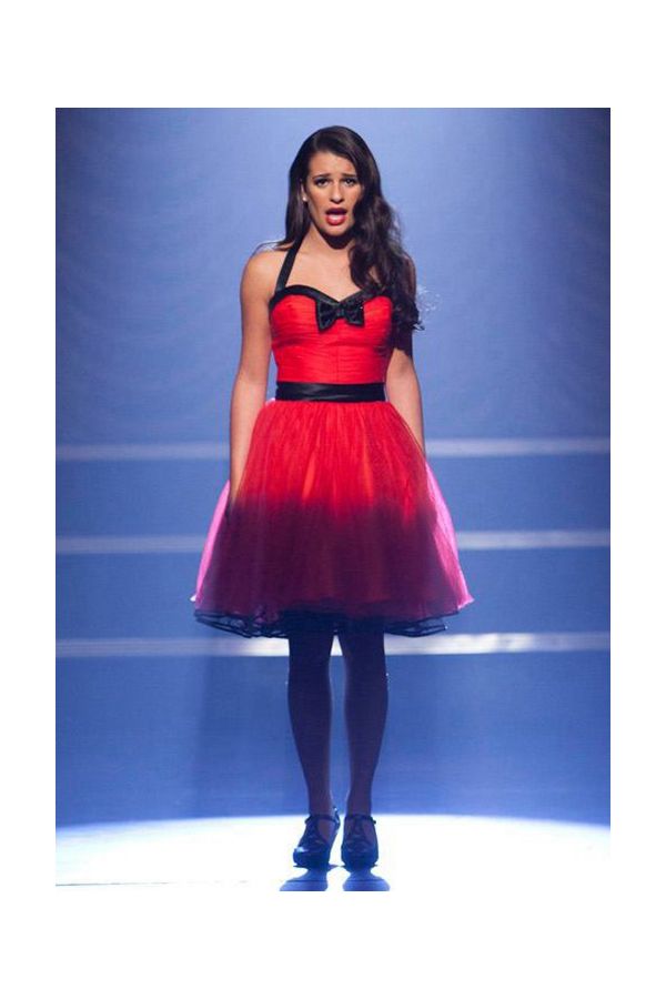 Lea Michele Rachel Berry Red Dress Glee National