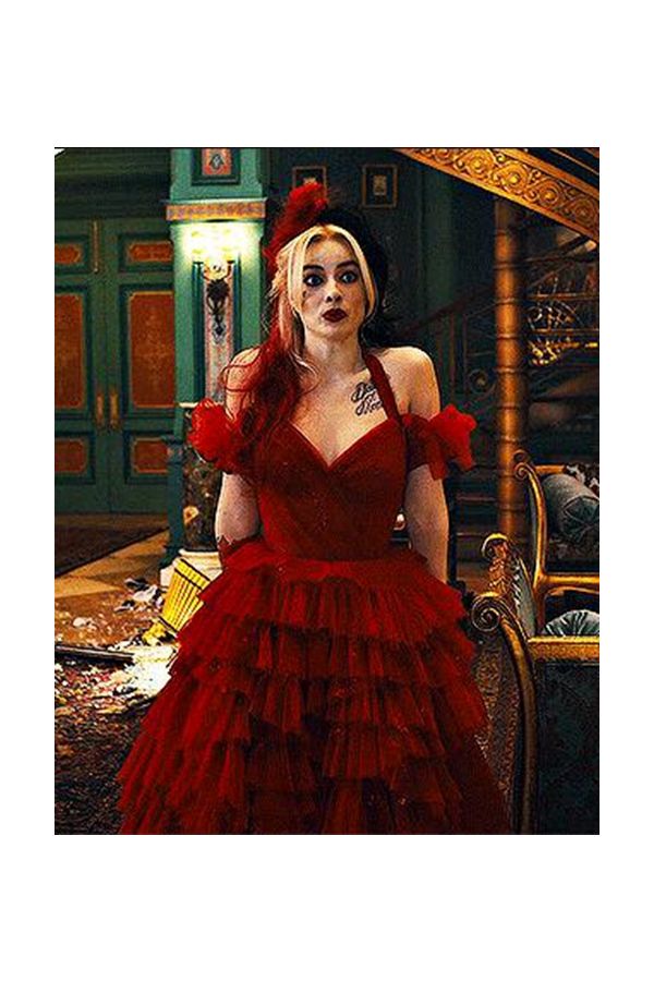 Margot Robbie Harley Quinn Red Dress in Movie The Suicide Squad