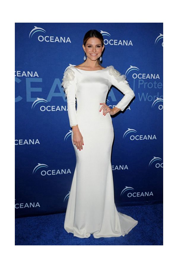 Maria Menounos White Long-sleeve Mermaid Dress Oceana's Partners Awards