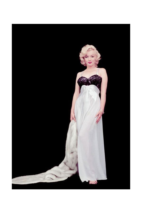 Marilyn Monroe Inspired Black and White Lace Satin 1950s Formal Evening Celebrity Dress