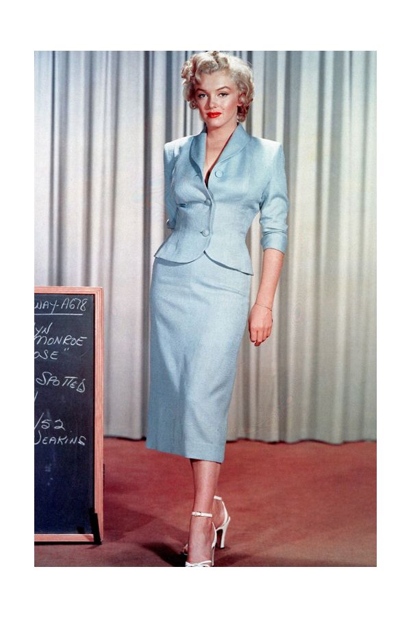 Marilyn Monroe Inspired 1950s Vintage Blue Suit in Movie "Niagara" Costume