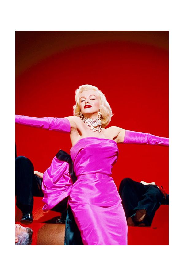 Hollywood Glamour – Marilyn Monroe Pink Satin Strapless Dress with Bow