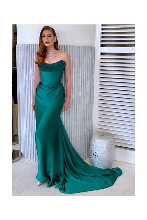 Emerald Elegance – Marina Ruy Barbosa Green Satin Gown (amfAR Cannes 2019)