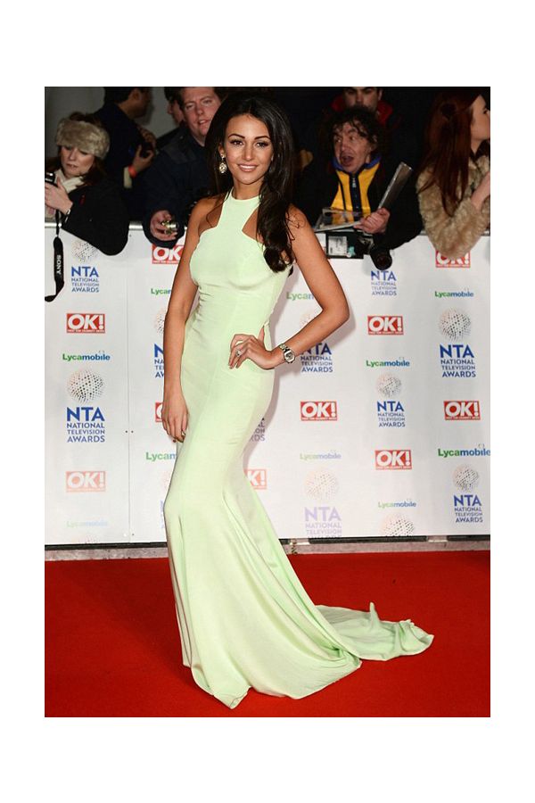 Michelle Keegan Mint Green Formal Prom Celebrity Dress National Television Awards