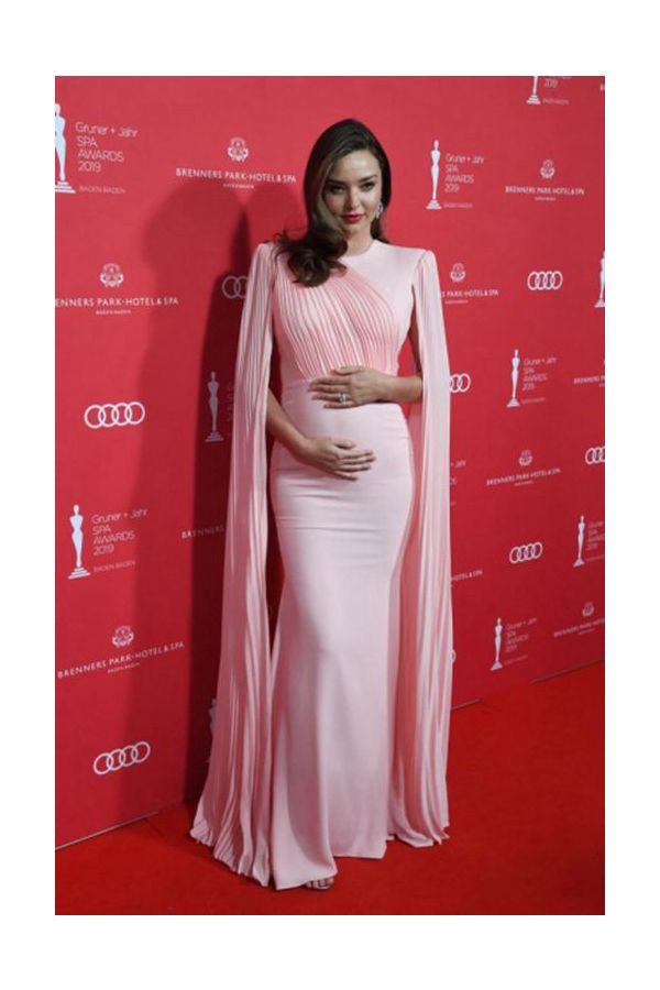 Blush Serenity Miranda Kerr Inspired Pink High Neck Cape Sheath Celebrity Formal Prom Dress 