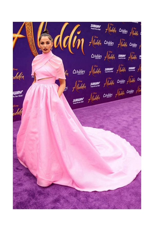 Royal Charm – Naomi Scott Pink Satin Ball Gown