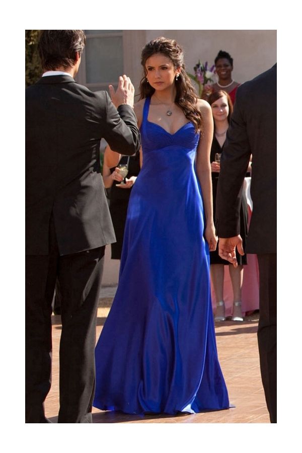 Nina Dobrev Royal Blue Off the Shoulder Mermaid Formal Prom Celebrity Dress from Vampire Diaries