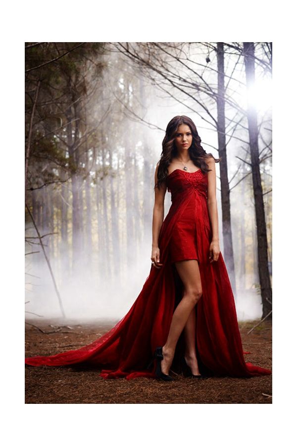 Elena Gilbert Nina Dobrev Red Dress in The Vampire Diaries