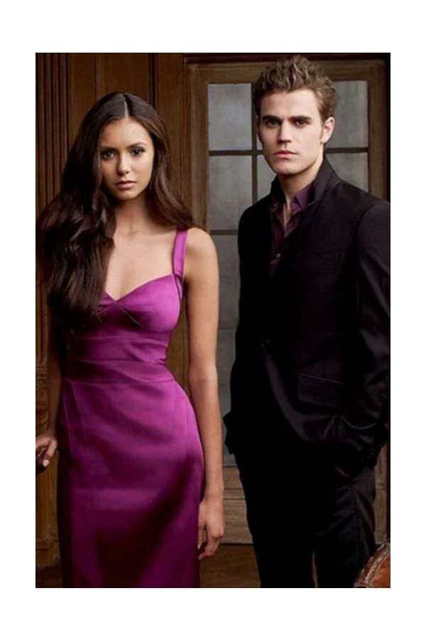 Nina Dobrev Short Purple Dress in The Vampire Diaries