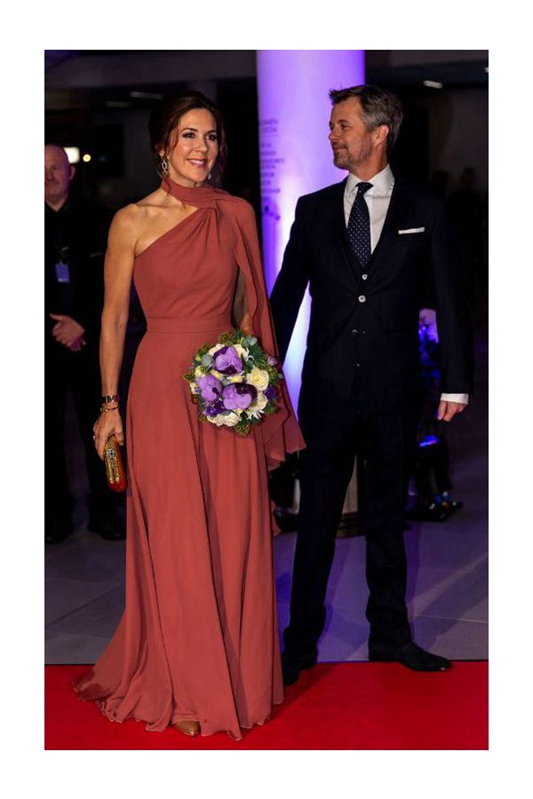 Princess Mary Inspired Dusty Rose Pink One-shoulder Formal Evening Celebrity Dress