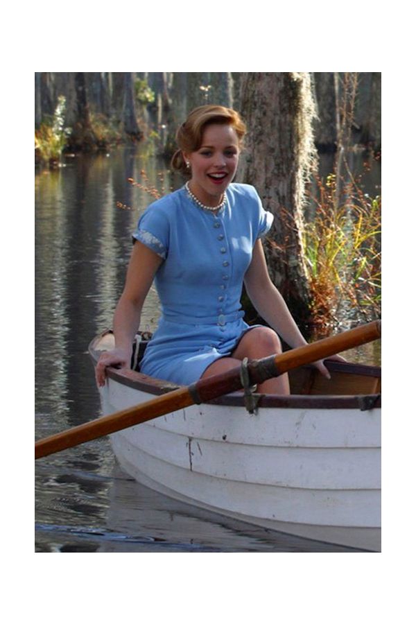 Rachel McAdams Blue Dress Notebook 1940s Fashion Celebrity Outfit Movie Costume