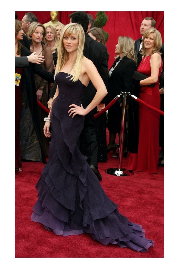 Reese Witherspoon Inspired Purple Strapless Mermaid Celebrity Dress Oscars 2007