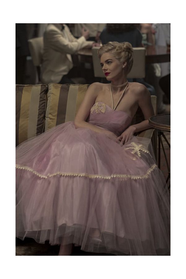 Claire Wood Samara Weaving Inspired Pink Ball Gown Tulle Dress on TV "Hollywood"