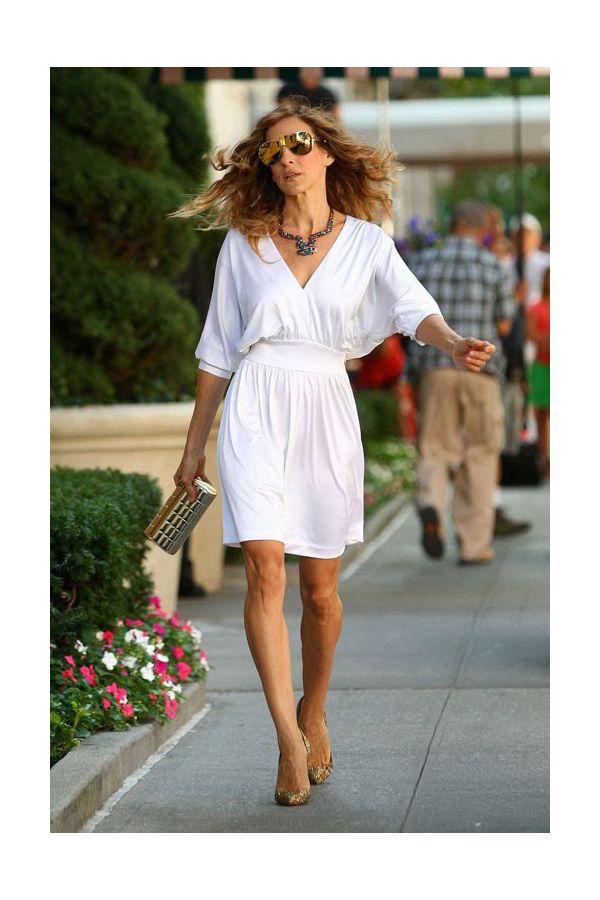 Sarah Jessica Parker White Dress Sex and the City 2