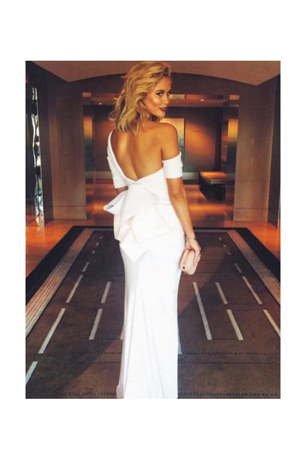 Elegant Allure – Scherri-Lee Biggs White Off-the-Shoulder Gown (Logies 2015)