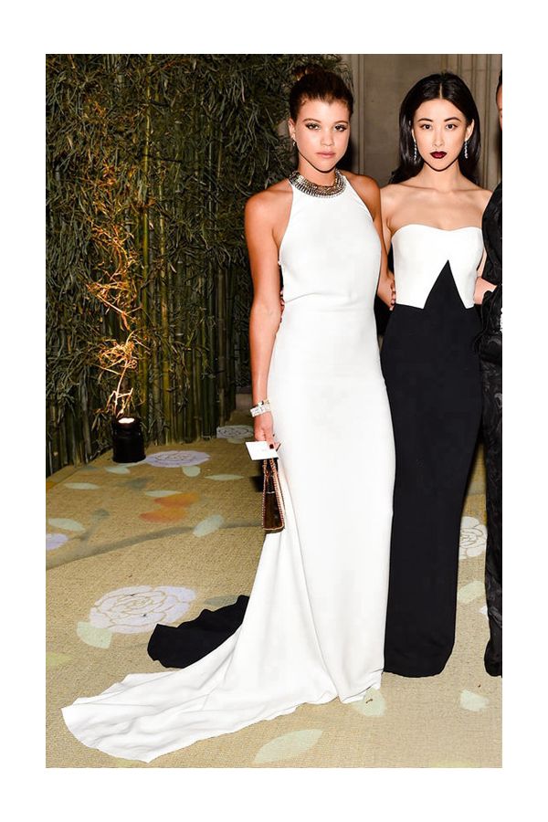Sofia Richie White Halter Backless Formal Dress Met Gala 2015