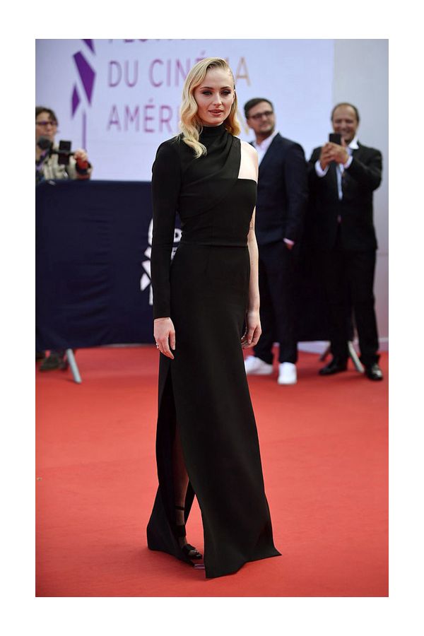 Sophie Turner Black Formal Dress Deauville American Film Festival 2019