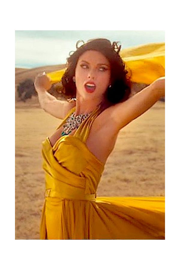 Taylor Swift Yellow Halter Formal Evening Prom Dress in Music Video 'Wildest Dreams'