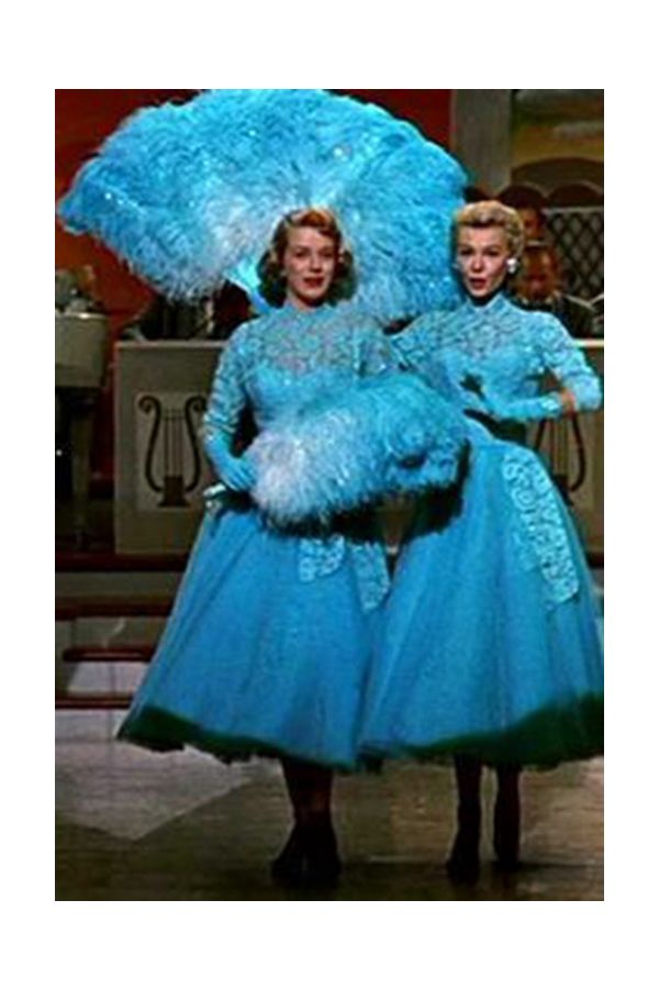 Rosemary Clooney Vera Ellen The Sisters Blue Lace Dress in Movie "White Christmas"
