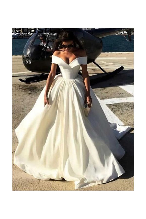 Snowbound Splendor – Off-the-Shoulder Ball Gown Bridal & Prom Inspiration