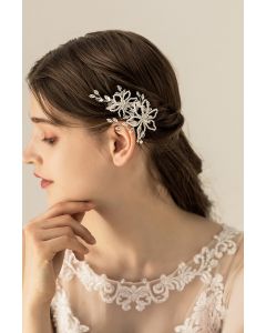 Crystal Floral Hair Clip for Formal Evening Gowns
