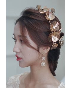 Rose Gold Floral Garland Headpiece for Evening Gowns and Formal Events
