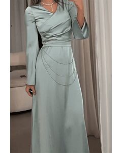 Mint Satin Chain Gown