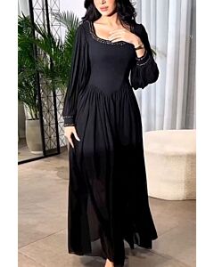 Midnight Elegance Long Sleeve Gown