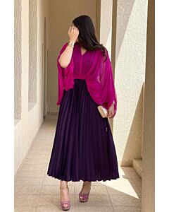 Magenta Breeze Pleated Dress