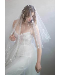 Starry Tulle Veil with Sequin Embellishments for Bridal Events