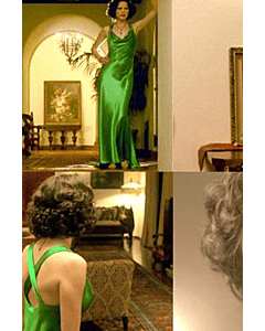 Mariana Klaveno Inspired Emerald Green Satin Evening Dress on TV Show "True Blood"