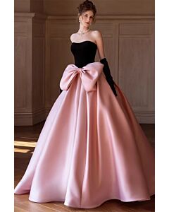 Sweet Elegance – Two-Tone Bow Evening Gown